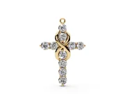 Round Lab-Grown Diamond Infinity Cross Pendant Necklace | Prong-Set Arms | Yellow Gold