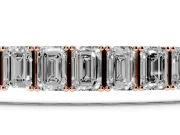 Emerald Cut Lab-Grown Diamond Prong Set Tennis Bracelet | Corner Prongs | Rose Gold