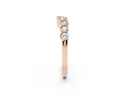 Round Diamond Bezel Half Eternity Band Set in Rose gold with Plain Lower Shank