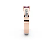 Asscher Cut Channel-Set Engagement Ring Setting for a Fancy Pink Lab-Grown Diamond | Rose Gold