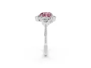 Heart-Shaped Cluster Engagement Ring Setting for a Fancy Pink Lab-Grown Diamond | Platinum