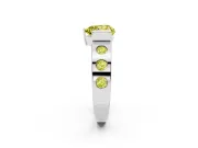 Heart-Shaped Tension Style Engagement Ring Setting for a Fancy Yellow Lab-Grown Diamond | White Gold
