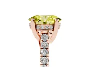 Oval Hidden Halo Pave Engagement Ring Setting for a Fancy Yellow Lab-Grown Diamond | Claw Prongs | Rose Gold