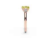 Radiant Cut 5 Stone Engagement Ring Setting for a Fancy Yellow Lab-Grown Diamond | Rose Gold