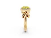 Radiant Cut Floral Halo Engagement Ring Setting for a Fancy Yellow Lab-Grown Diamond | Yellow Gold