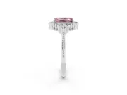 Emerald Cut Cluster Engagement Ring Setting for a Fancy Pink Lab-Grown Diamond | Platinum
