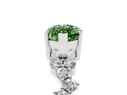 Marquise Accented Engagement Ring Setting for a Fancy Green Lab-Grown Diamond | Sterling Silver