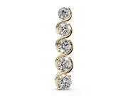 Round Lab-Grown Diamond Graduated Swirl Drop Pendant Necklace | S-Curve Ribbon | Yellow Gold