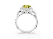 Princess Cut Filigree Halo Engagement Ring Setting for a Fancy Yellow Lab-Grown Diamond | Platinum