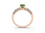 Emerald Cut Multi Row Pave Engagement Ring Setting for a Fancy Green Lab-Grown Diamond | Rose Gold