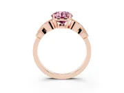Round Vintage Leaf Solitaire Engagement Ring Setting for a Fancy Pink Lab-Grown Diamond | Rose Gold