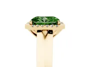 Radiant Cut Halo Engagement Ring Setting for a Fancy Green Lab-Grown Diamond | Yellow Gold