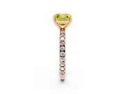 Asscher Cut Pavé Engagement Ring Setting for a Fancy Yellow Lab-Grown Diamond | Rose Gold