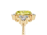 Radiant Cut Cluster Engagement Ring Setting for a Fancy Yellow Lab-Grown Diamond | Yellow Gold
