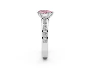 Pear-Shaped Channel Engagement Ring Setting for a Fancy Pink Lab-Grown Diamond | Sterling Silver - Design NV-24671