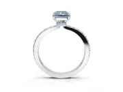 Radiant Cut Pavé Engagement Ring Setting for a Fancy Blue Lab-Grown Diamond | Sterling Silver - Design NV-24928