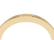 Round Diamond Bezel Eternity Band Set in Yellow gold with Milgrain Detailing