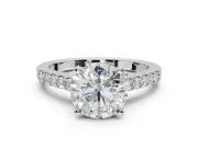 Round Pavé Solitaire Engagement Ring Setting | Crossover Gallery | Platinum