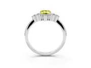 Emerald Cut Cluster Engagement Ring Setting for a Fancy Yellow Lab-Grown Diamond | White Gold