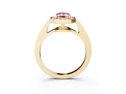 Emerald Cut Framed Halo Engagement Ring Setting for a Fancy Pink Lab-Grown Diamond | Yellow Gold