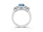 Princess Cut 5 Stone Engagement Ring Setting for a Fancy Blue Lab-Grown Diamond | Platinum