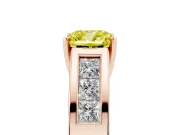 Cushion Cut Channel-Set Engagement Ring Setting for a Fancy Yellow Lab-Grown Diamond | Rose Gold