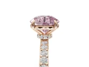 Round Pavé Engagement Ring Setting for a Fancy Pink Lab-Grown Diamond | Rose Gold - Design NV-24928