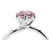 Oval Bypass Solitaire Engagement Ring Setting for a Fancy Pink Lab-Grown Diamond | Platinum