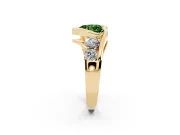Heart-Shaped Bezel Bypass Engagement Ring Setting for a Fancy Green Lab-Grown Diamond | Yellow Gold