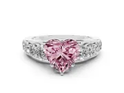 Heart-Shaped Engagement Ring Setting for a Fancy Pink Lab-Grown Diamond | Sterling Silver - Design NV-24645