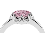 Heart-Shaped Petal Halo Engagement Ring Setting for a Fancy Pink Lab-Grown Diamond | Platinum