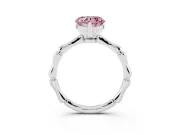 Heart-Shaped Bamboo Engagement Ring Setting for a Fancy Pink Lab-Grown Diamond | White Gold