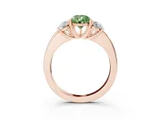 Pear-Shaped Three Stone Engagement Ring Setting for a Fancy Green Lab-Grown Diamond | Matching Side Stones | Rose Gold