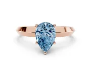 Pear-Shaped Knife-Edge Engagement Ring Setting for a Fancy Blue Lab-Grown Diamond | Rose Gold
