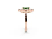 Emerald Cut Engagement Ring Setting for a Fancy Green Lab-Grown Diamond | Rose Gold - Design NV-24790