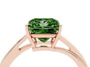 Princess Cut Bypass Solitaire Engagement Ring Setting for a Fancy Green Lab-Grown Diamond | Rose Gold