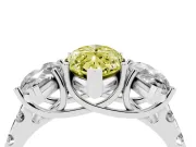 Marquise Three Stone Engagement Ring Setting for a Fancy Yellow Lab-Grown Diamond | Accented Shoulders | Platinum