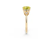 Round Cluster Accent Engagement Ring Setting for a Fancy Yellow Lab-Grown Diamond | Yellow Gold