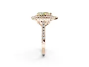 Pear-Shaped Double Halo Engagement Ring Setting for a Fancy Yellow Lab-Grown Diamond | Rose Gold