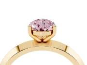 Pear-Shaped Knife-Edge Engagement Ring Setting for a Fancy Pink Lab-Grown Diamond | Yellow Gold