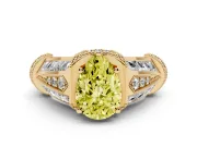 Pear-Shaped Vintage Milgrain Engagement Ring Setting for a Fancy Yellow Lab-Grown Diamond | Hidden Halo | Yellow Gold