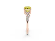 Radiant Cut Accented Engagement Ring Setting for a Fancy Yellow Lab-Grown Diamond | Rose Gold