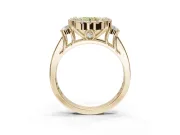 Round Halo Engagement Ring Setting for a Fancy Yellow Lab-Grown Diamond | Graduated Channel Band | Yellow Gold