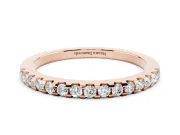Round Lab-Grown Diamond Pavé Half Eternity Wedding Band | Low Shared Prongs | Rose Gold