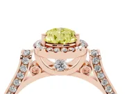 Pear-Shaped Halo Engagement Ring Setting for a Fancy Yellow Lab-Grown Diamond | Pavé Panel Shoulders | Rose Gold