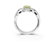 Emerald Cut Bypass Solitaire Engagement Ring Setting for a Fancy Yellow Lab-Grown Diamond | Sterling Silver