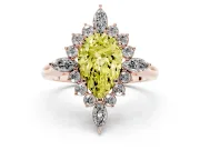 Pear-Shaped Engagement Ring Setting for a Fancy Yellow Lab-Grown Diamond | Rose Gold - Design NV-24790