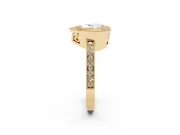 Heart-Shaped Vintage Milgrain Halo Engagement Ring Setting | Filigree Gallery | Yellow Gold