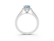 Pear-Shaped Halo Engagement Ring Setting for a Fancy Blue Lab-Grown Diamond | Plain Polished Band | White Gold