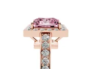 Princess Cut Framed Halo Engagement Ring Setting for a Fancy Pink Lab-Grown Diamond | Rose Gold